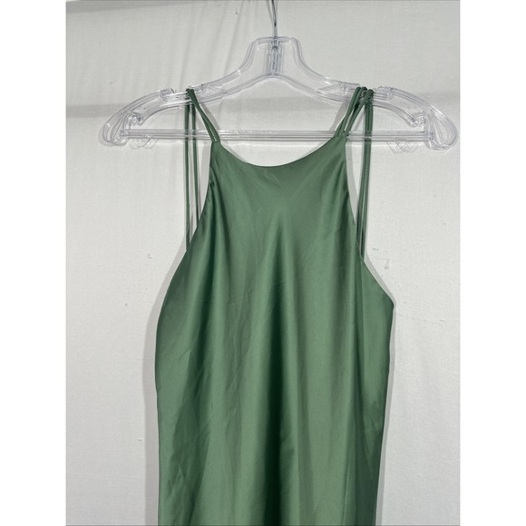 NWD Know One Cares [ Small ] Satin Bias Cut Maxi Dress in Green #7119 - Picture 9 of 16